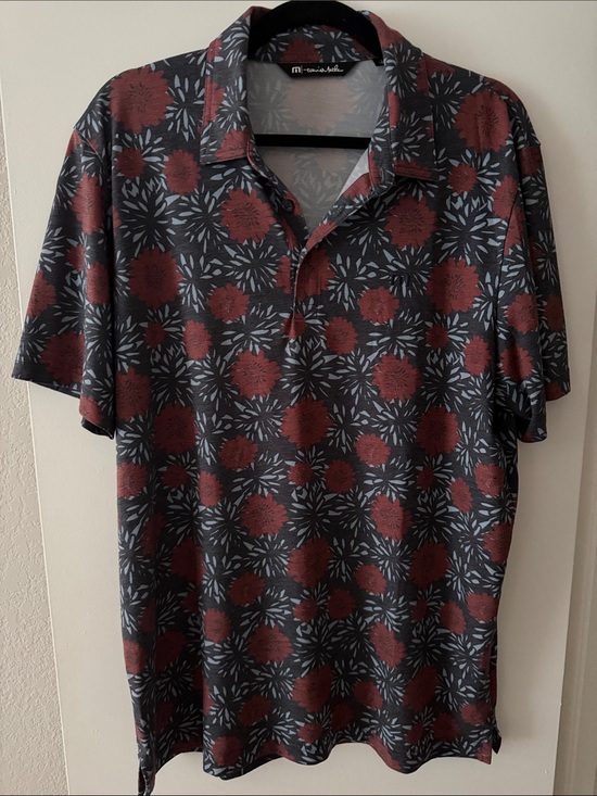 Travis Mathew Other - Travis Mathew Golf Polo with Rust Floral Print
